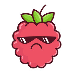 kawaii sunglasses raspberry cartoon illustration