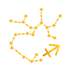 Obraz premium zodiac sagittarius constellation astrological gradient style icon