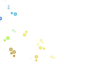 Light Green, Yellow vector background with bubbles.