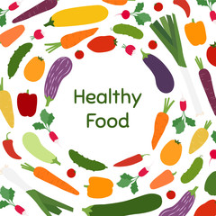 Healthy food: vegetables. Vector Illustration EPS