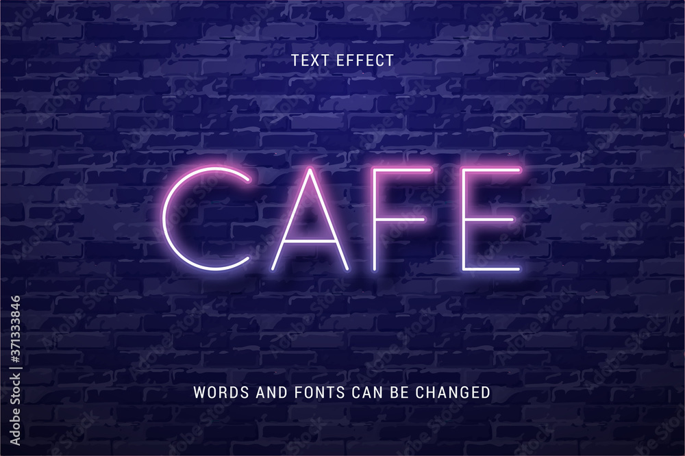 Fototapete shiny text effect 100% editable isolated on brick background vector image
