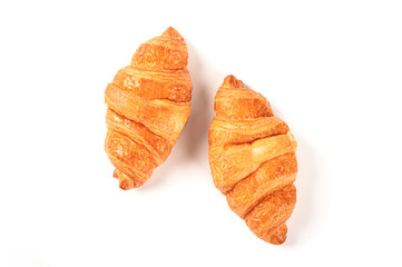 Croissant isolated on white background.