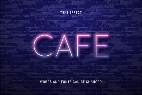 Shiny text effect 100% editable isolated on brick background vector image