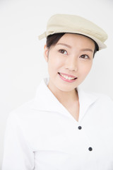 笑顔の女性店員