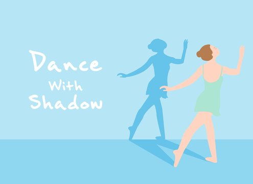 Dance with shadow vector illustration