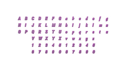 written by individual letters on the wall by 3D rendering using a white background and casting shadow from top light