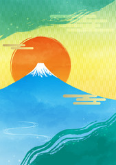illustration of Mt.Fuji and sky