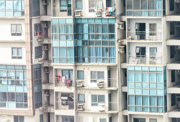 Fototapeta na wymiar Residential living in Manila high rise apartment buildings.
