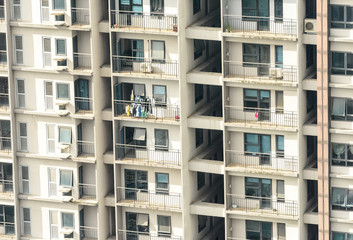 Fototapeta premium Residential living in Manila high rise apartment buildings.