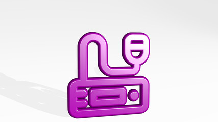 Fototapeta premium police polygraph 3D icon casting shadow - 3D illustration for editorial and car