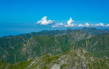 landscape of the Fagaras mountains in summer