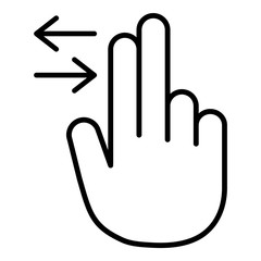 2x Swipe Hand Gesture Flat Icon Isolated On White Background