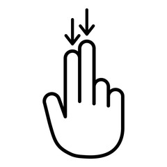 2x Swipe Hand Gesture Flat Icon Isolated On White Background