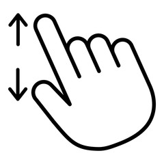 Zoom Hand Gesture Mobile Flat Icon Isolated On White Background