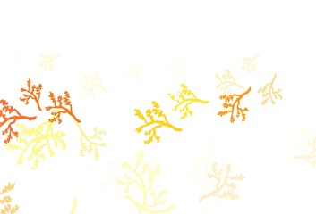Light Orange vector doodle pattern with branches.