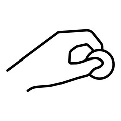Coin In Hand Flat Icon Isolated On White Background