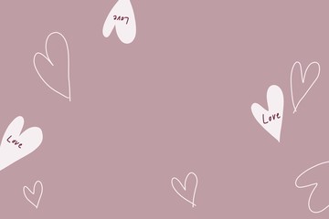 Heart figure illustration with pink background template