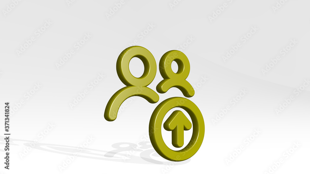 Poster multiple actions upload 3d icon casting shadow - 3d illustration for background and abstract