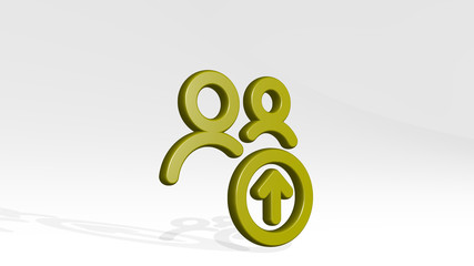 MULTIPLE ACTIONS UPLOAD 3D icon casting shadow - 3D illustration for background and abstract