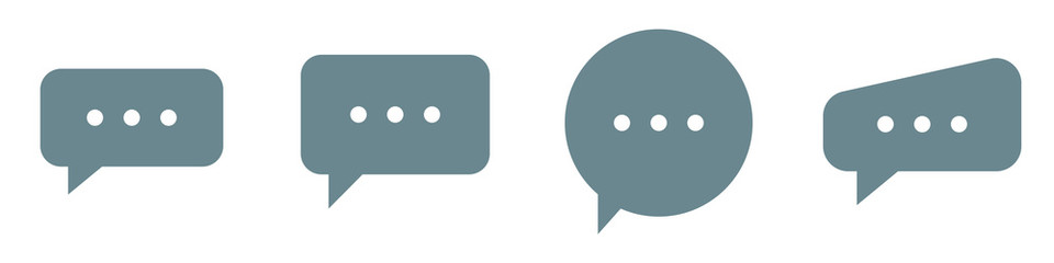 Burbujas de diálogo. Conjunto de burbujas. Mensaje. Globo o conversación. Ilustración vectorial aislada en fondo blanco