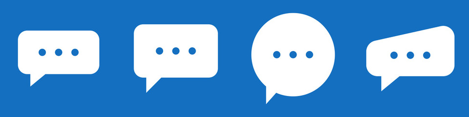 Burbujas de diálogo. Conjunto de burbujas. Mensaje. Globo o conversación. Ilustración vectorial fondo azul