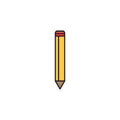 Pencil icon flat style isolated on white background