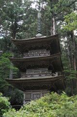 古刹の境内に建つ木造の三重塔