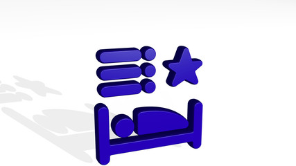 RATING HOTEL 3D icon casting shadow - 3D illustration for concept and business