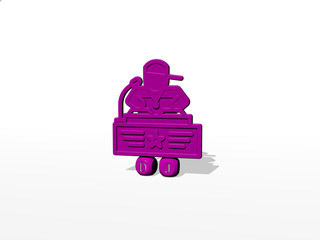 dj cubic letters with 3D icon on the top - 3D illustration for music and club