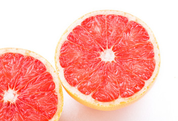fresh grapefruit on white background