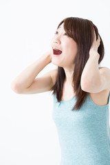 Fototapeta premium 叫ぶ女性