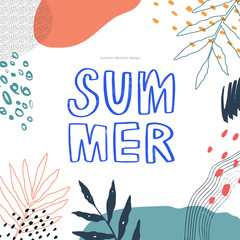 Fototapeta na wymiar summer shopping event illustration. Banner.Tropical