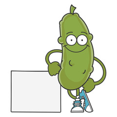 happy smiling dill pickle cartoon character