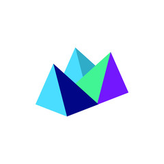 Naklejka premium Abstract mountain logo on white background. Stock vector illustration.