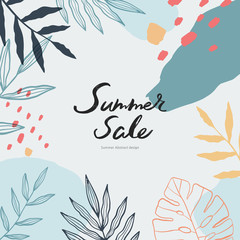summer shopping event illustration. Banner.Tropical