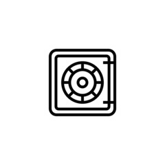 Safe deposit box icon  in black line style icon, style isolated on white background