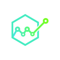 Finance business - vector logo template concept illustration. Abstract technology sign. Geometric structure symbol. Digital network data icon. Hexagon technology icon.