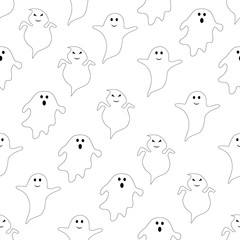 Ghost seamless cartoon on white background , illustration concept