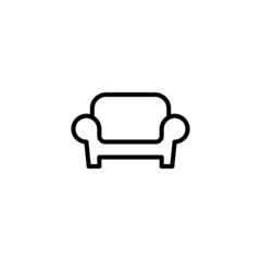 sofa icon  in black line style icon, style isolated on white background