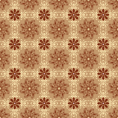 Beautiful motifs design of Java batik with seamless mocca color design.