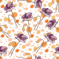 Fototapete Mohnblumen Mohnblumen streiften nahtloses Muster ab. Nahtloses Muster der abstrakten Mohnblume für Textildesign. Nahtloser Vektor mit Blumenmuster. Grafisches modernes Muster. Vektorillustrationshintergrund. Vektor-Design-Druck