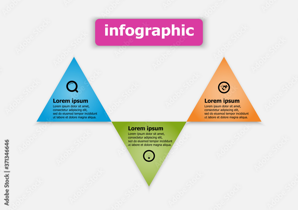 Poster triangle vector design template icon for illustration. planning timeline infographics design vector 
