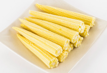 baby corn isolated on the white background