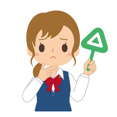 Abcの英語の札を持った女子学生 A B C イラスト Wall Mural Ykc