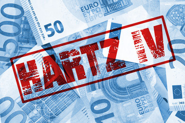 Euro Geldscheine und Stempel Hartz 4