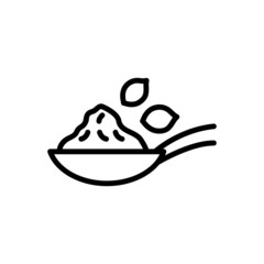Black line icon for coriander powder