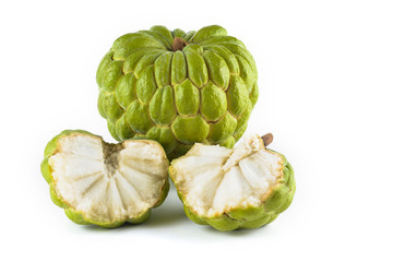 sugar Apple (custard apple) fruit isolated on white background