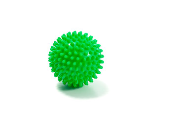 green ball on white background