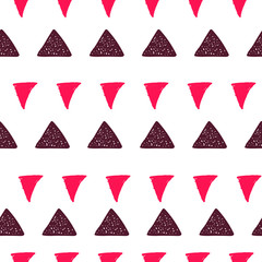 dark pink triangles on white background seamless vector illustration pattern