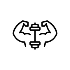 Fototapeta premium Black line icon for athletic